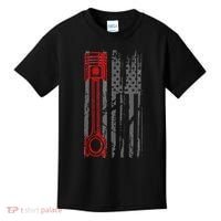 Drag Racer Pistons Patriotic American Flag Drag Racing Kids T-Shirt thumb 0