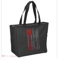 Drag Racer Pistons Patriotic American Flag Drag Racing Tote Bag thumb 2