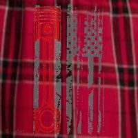 Drag Racer Pistons Patriotic American Flag Drag Racing Men's Flannel Plaid Pajama Pants thumb 2