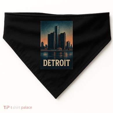 Detroit Revival Retro Skyline Glory USA-Made Doggie Bandana