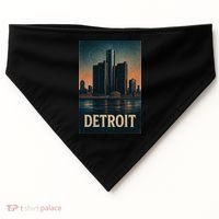 Detroit Revival Retro Skyline Glory USA-Made Doggie Bandana thumb 0