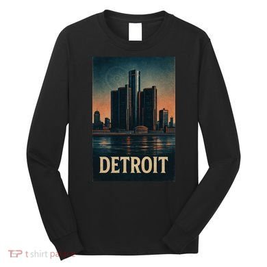 Detroit Revival Retro Skyline Glory Long Sleeve Shirt