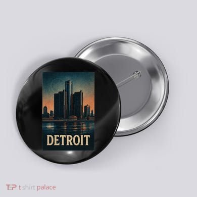 Detroit Revival Retro Skyline Glory Button