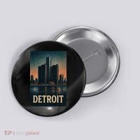 Detroit Revival Retro Skyline Glory Button thumb 0