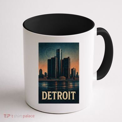 Detroit Revival Retro Skyline Glory Coffee Mug back