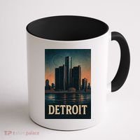Detroit Revival Retro Skyline Glory Coffee Mug thumb 1