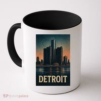Detroit Revival Retro Skyline Glory Coffee Mug thumb 0