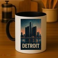 Detroit Revival Retro Skyline Glory Coffee Mug thumb 4