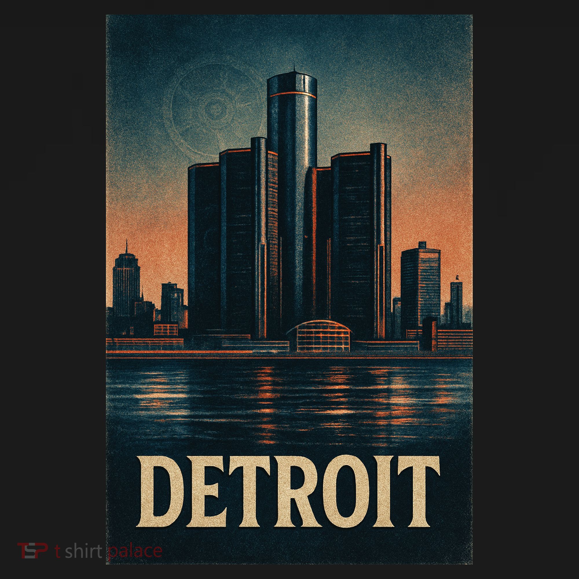 Detroit Revival Retro Skyline Glory Coaster