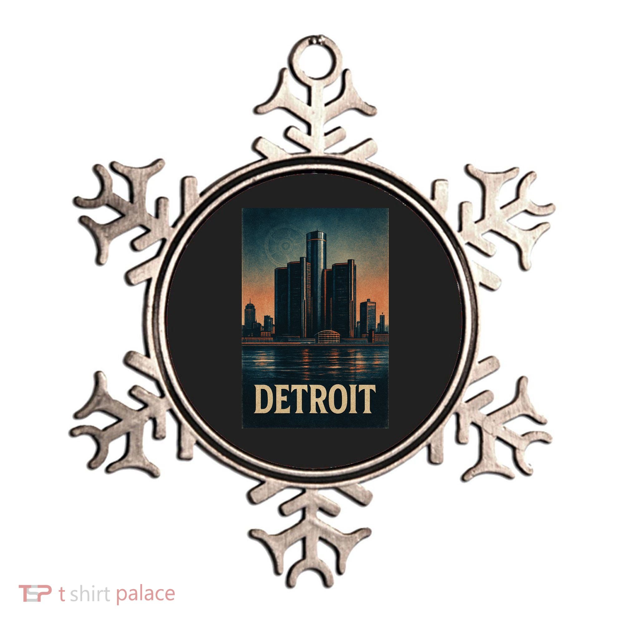 Detroit Revival Retro Skyline Glory Ornament