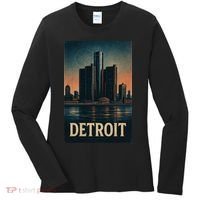 Detroit Revival Retro Skyline Glory Women's Long Sleeve Shirt thumb 0
