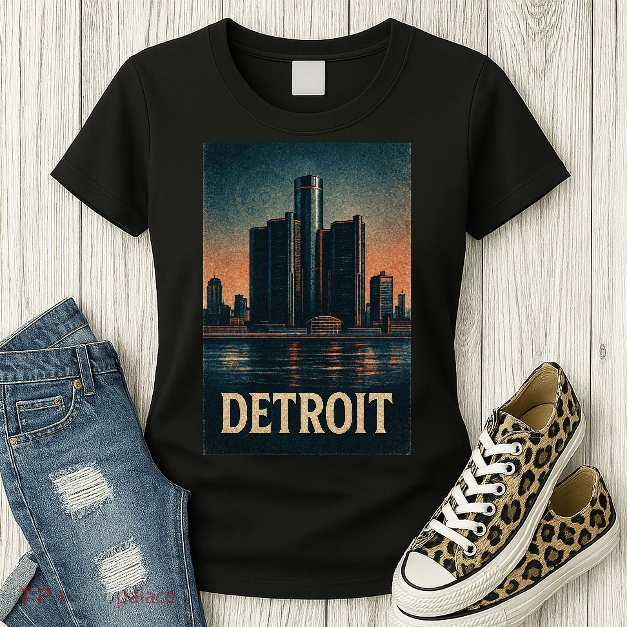 Detroit Revival Retro Skyline Glory Women's T-Shirt