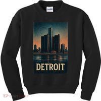 Detroit Revival Retro Skyline Glory Kids Sweatshirt thumb 0