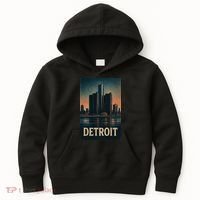 Detroit Revival Retro Skyline Glory Kids Hoodie thumb 0