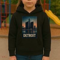 Detroit Revival Retro Skyline Glory Kids Hoodie thumb 3