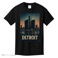 Detroit Revival Retro Skyline Glory Kids T-Shirt thumb 0