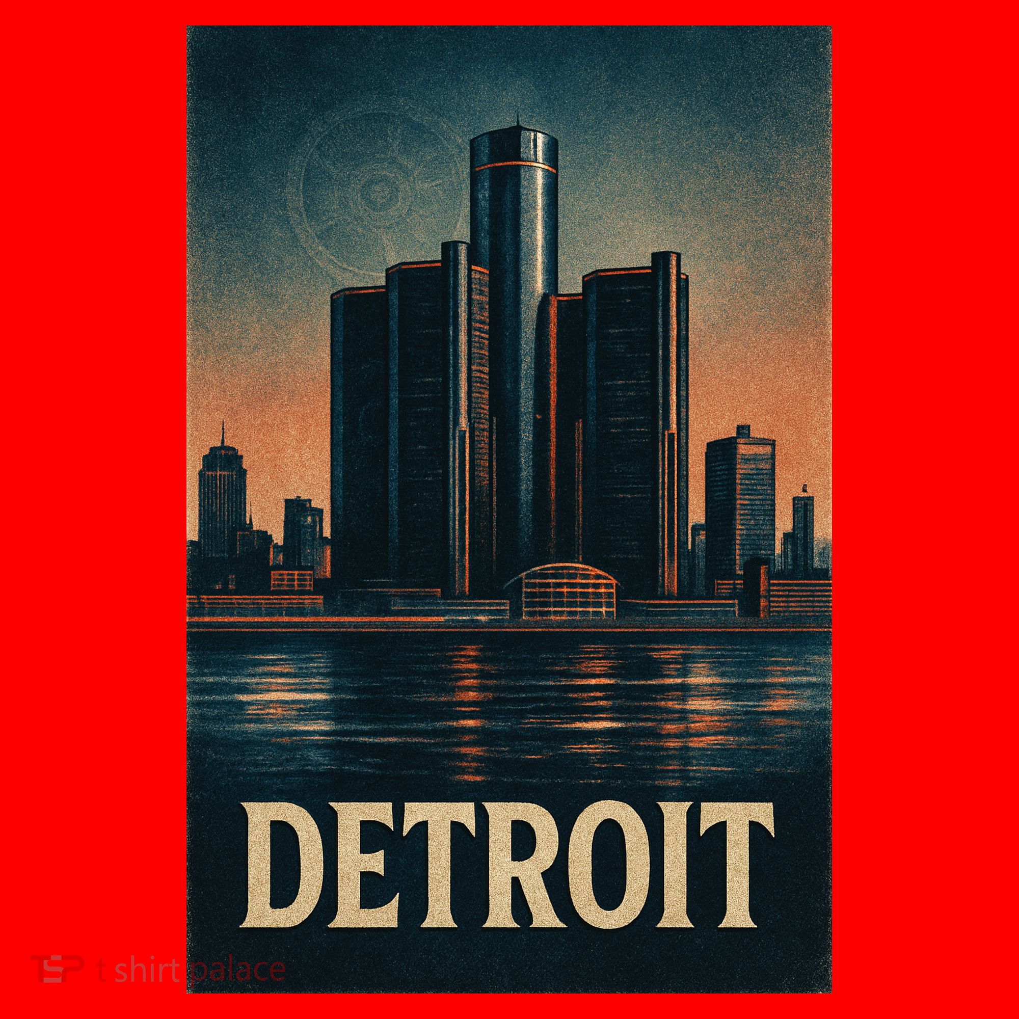 Detroit Revival Retro Skyline Glory Santa Hat