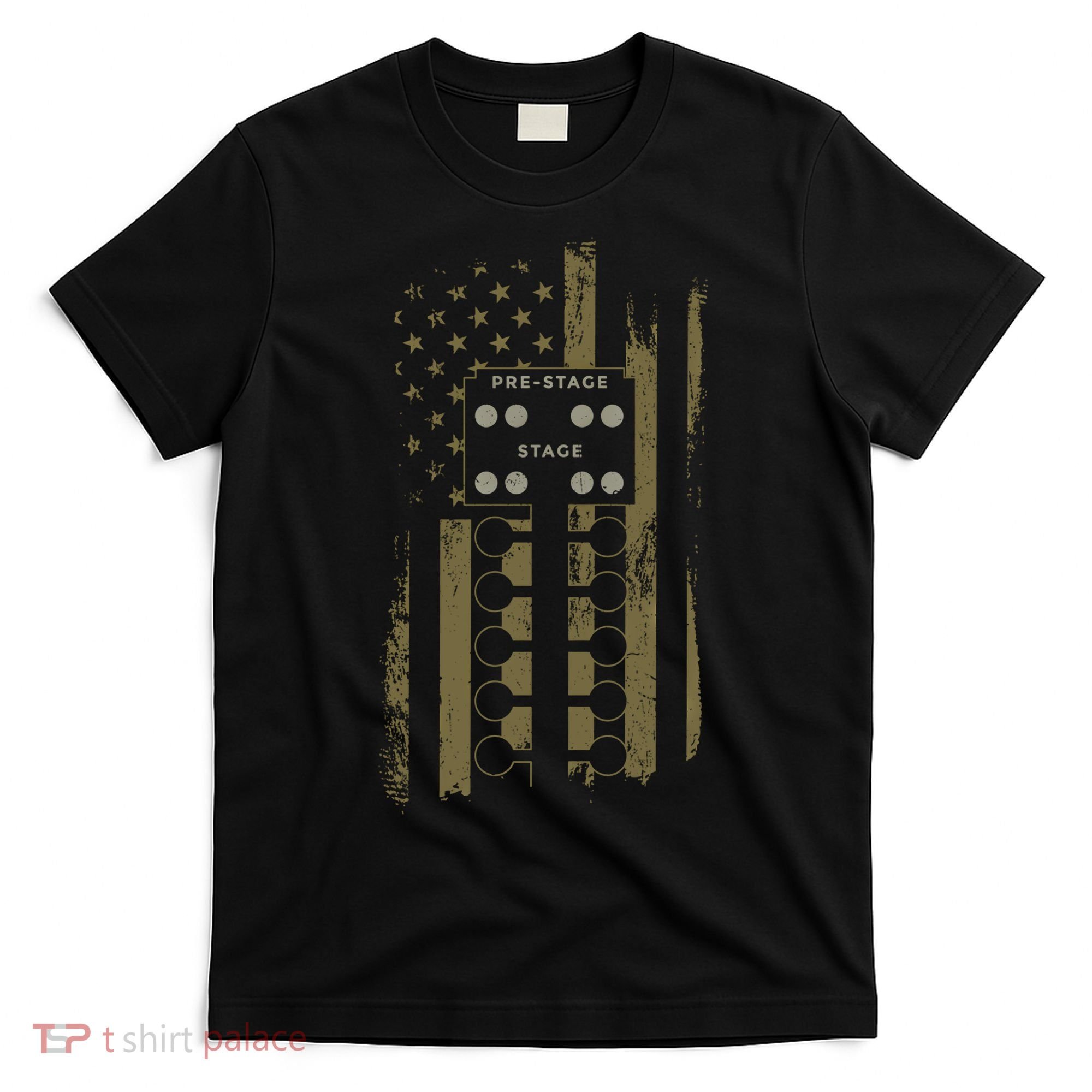 Drag Racing Race Car American Flag Vintage Camo Camouflage Funny Gift T-Shirt