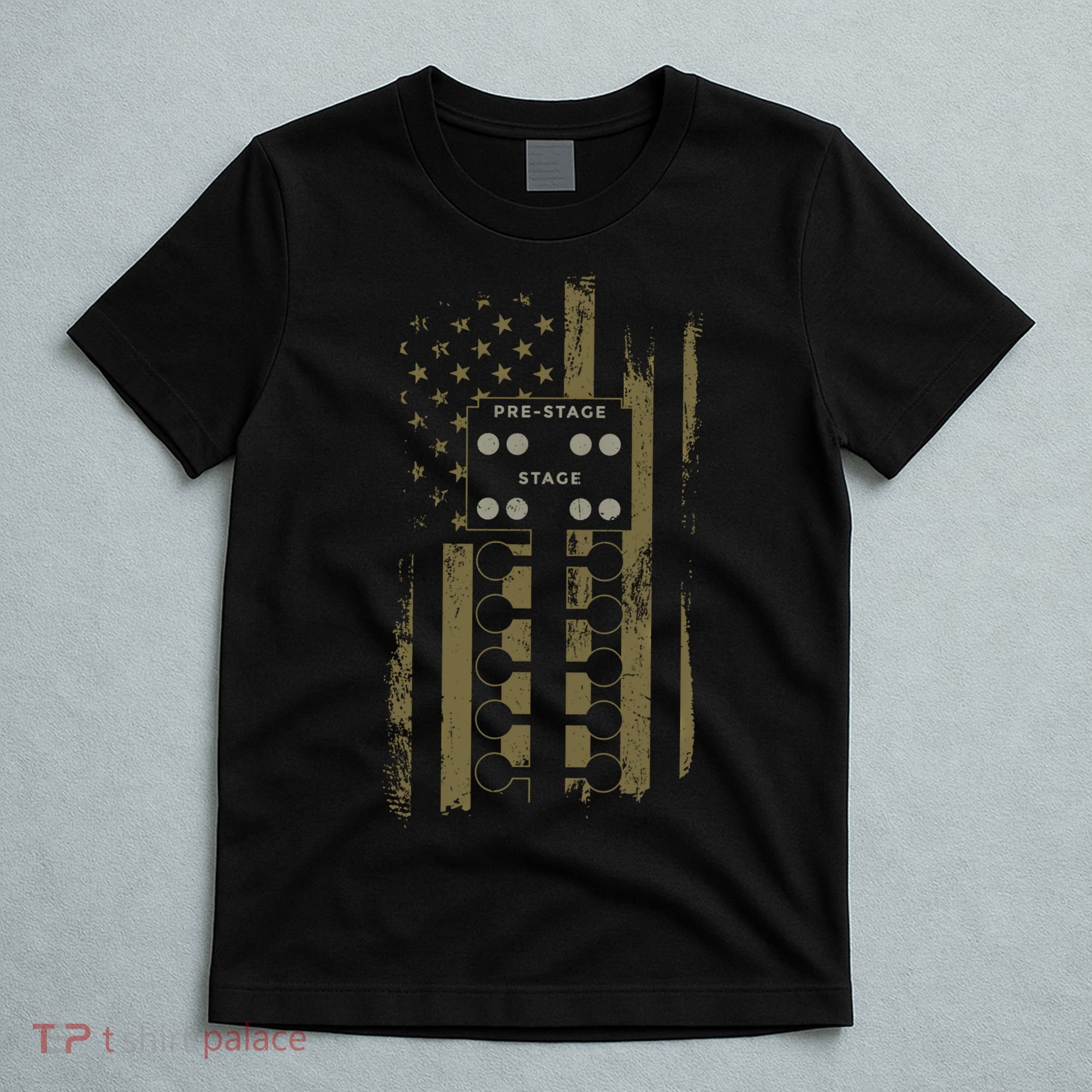 Drag Racing Race Car American Flag Vintage Camo Camouflage Funny Gift T-Shirt