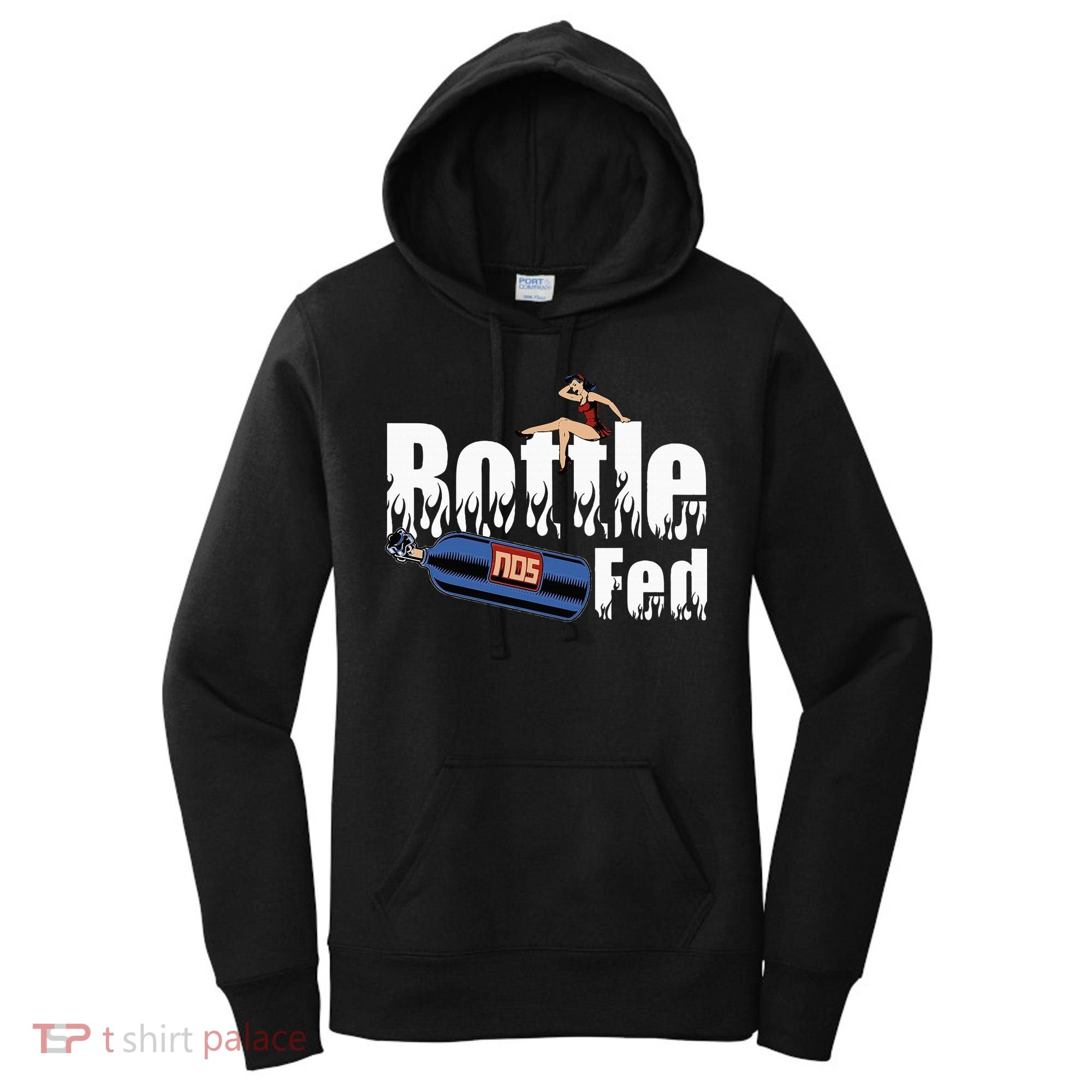 Drag Racing Race Car Power Adder Nos Bottle Fed Women's Hoodie