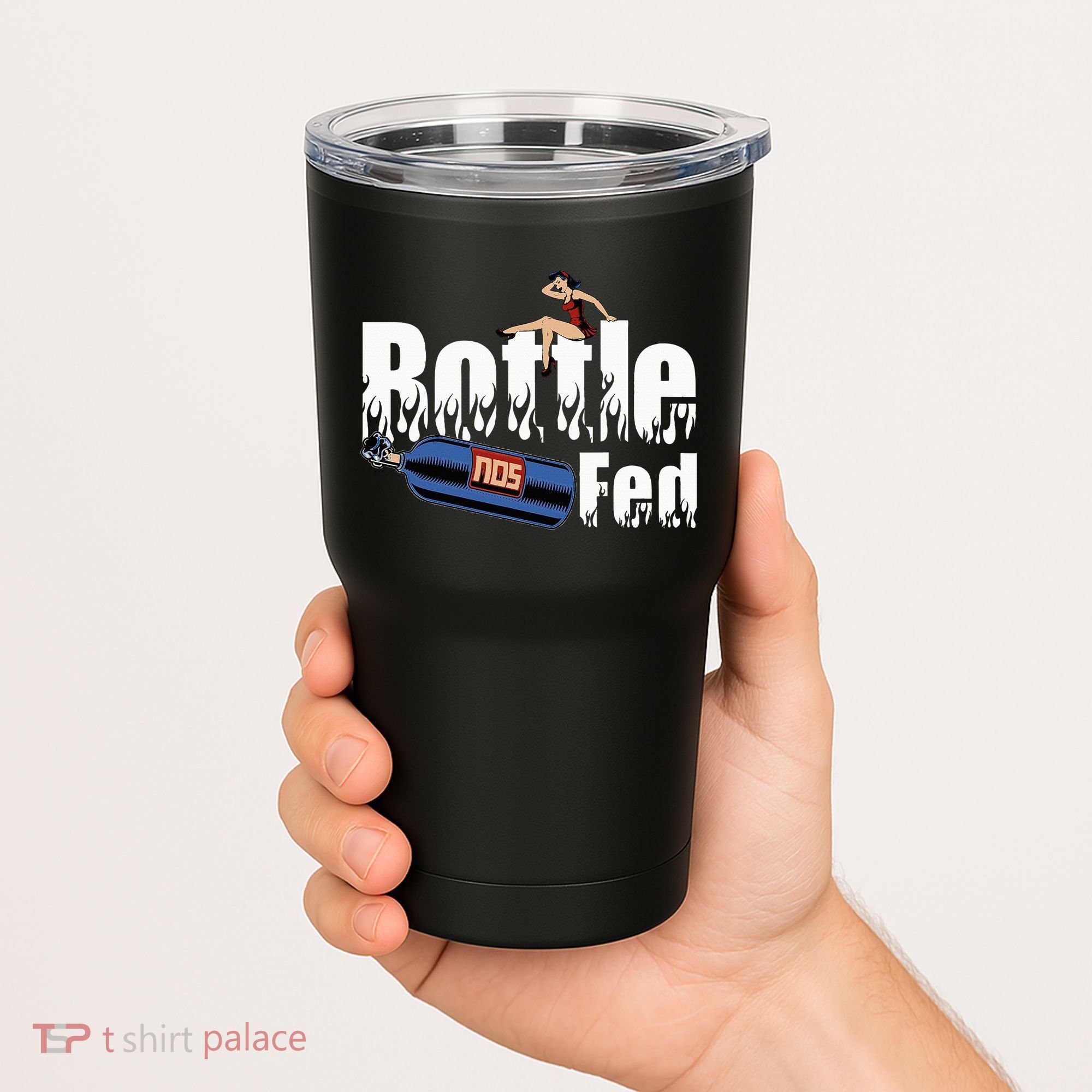 Drag Racing Race Car Power Adder Nos Bottle Fed Tumbler