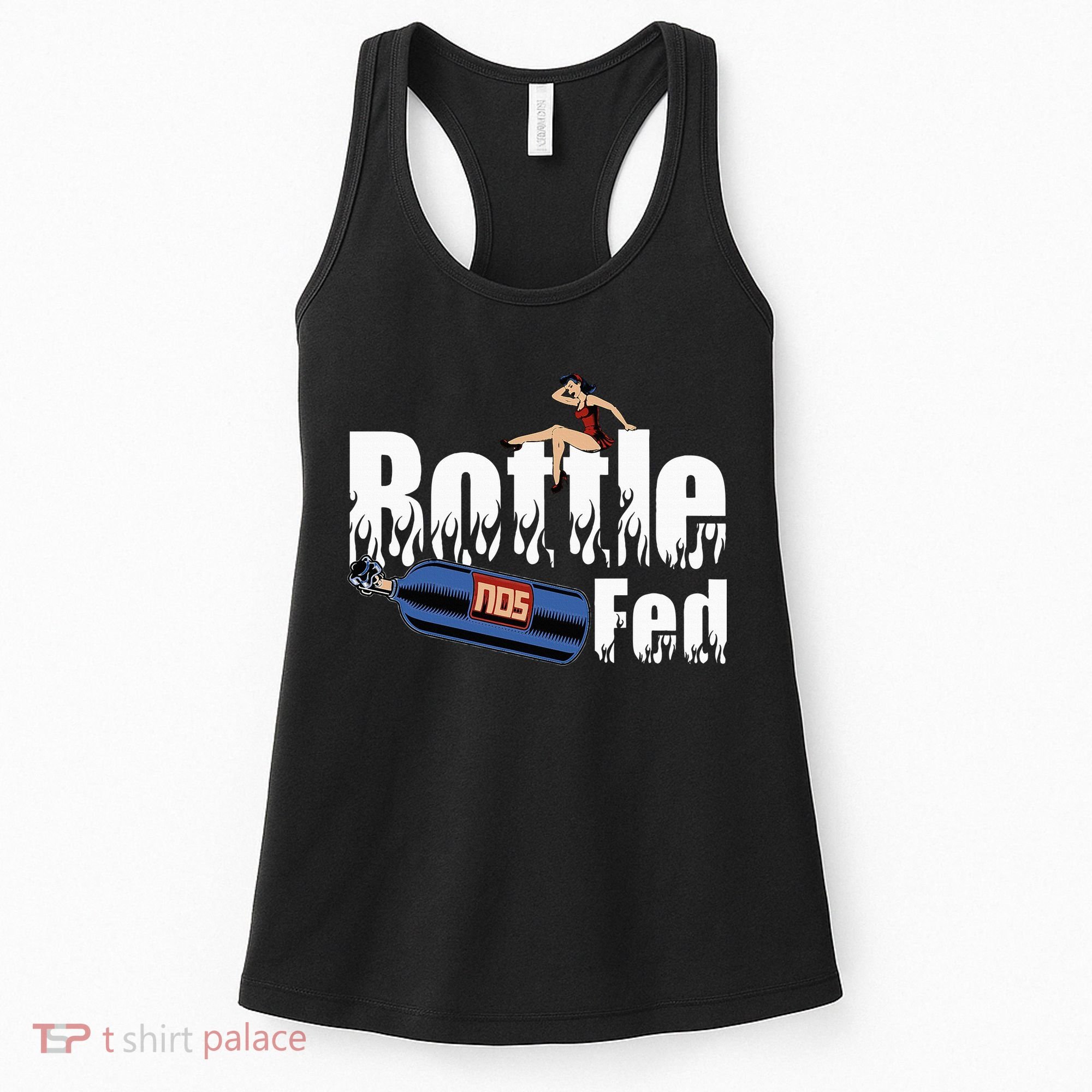 Drag Racing Race Car Power Adder Nos Bottle Fed Women's Tank Top
