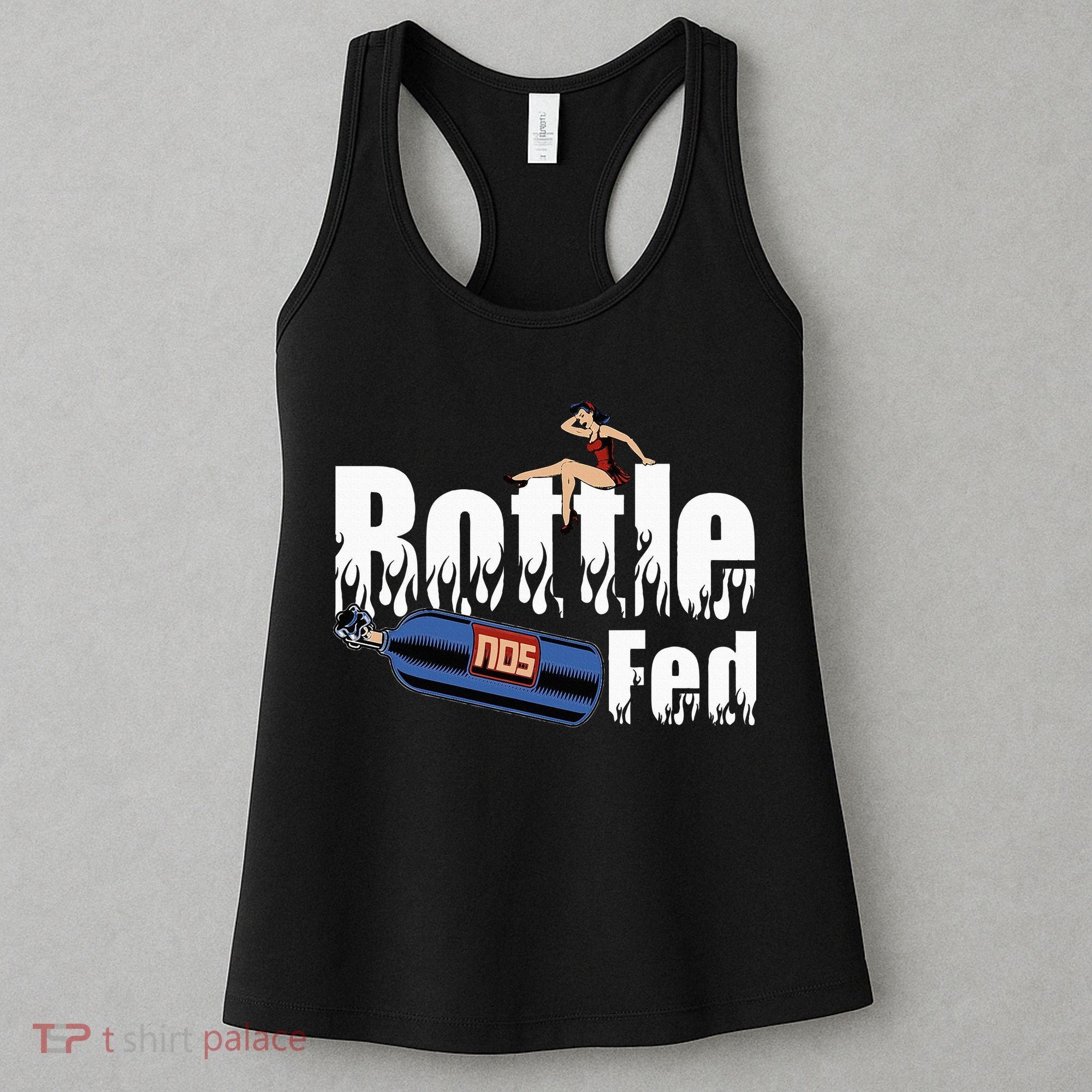 Drag Racing Race Car Power Adder Nos Bottle Fed Women's Tank Top