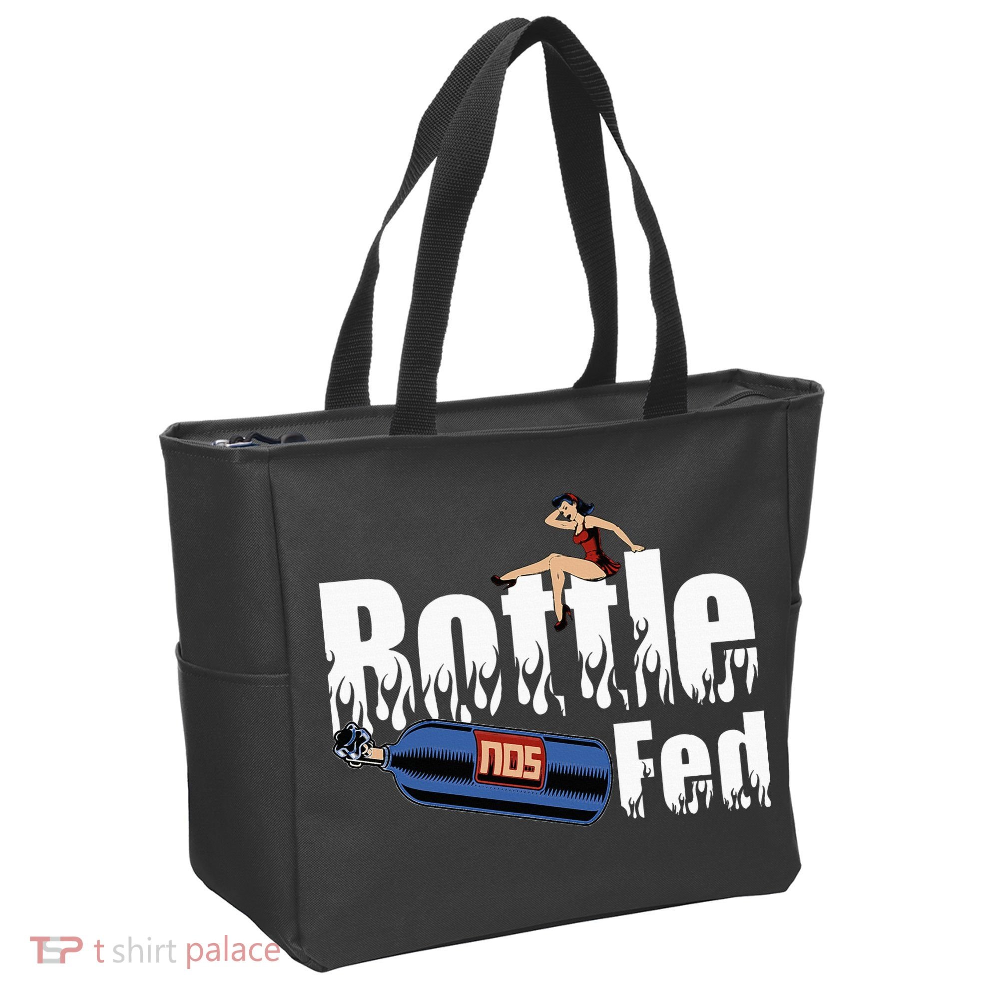 Drag Racing Race Car Power Adder Nos Bottle Fed Tote Bag