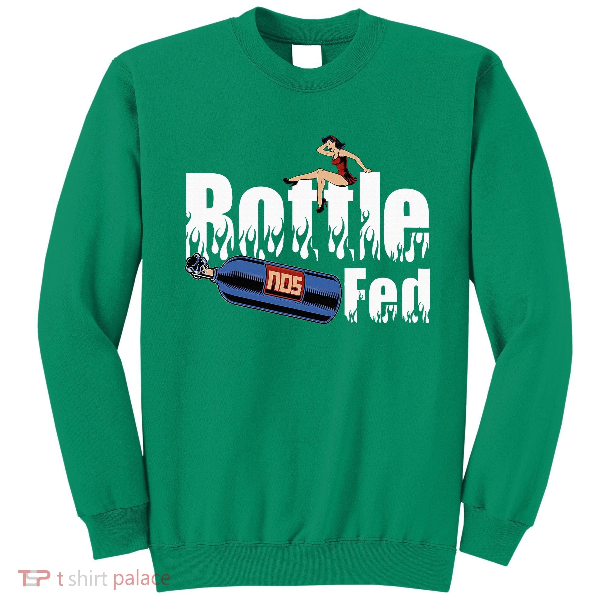 Drag Racing Race Car Power Adder Nos Bottle Fed Sweatshirt