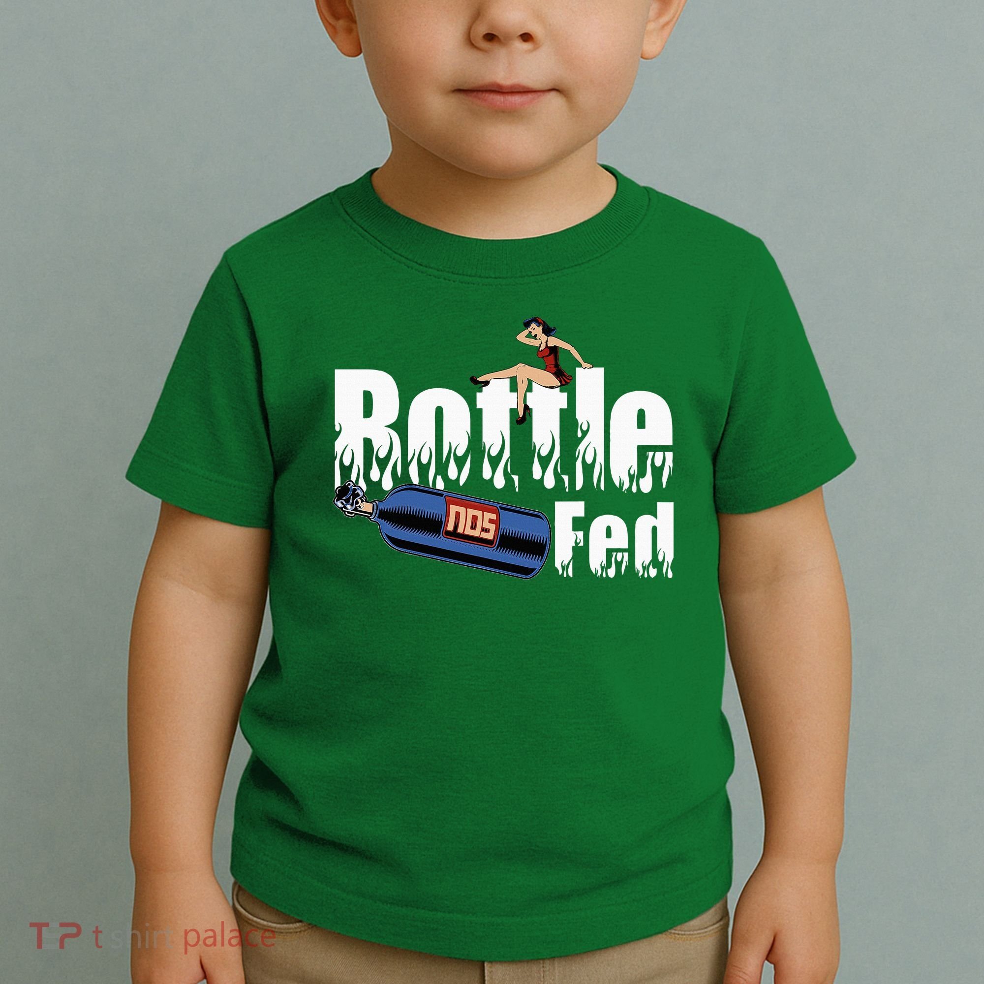 Drag Racing Race Car Power Adder Nos Bottle Fed Toddler T-Shirt