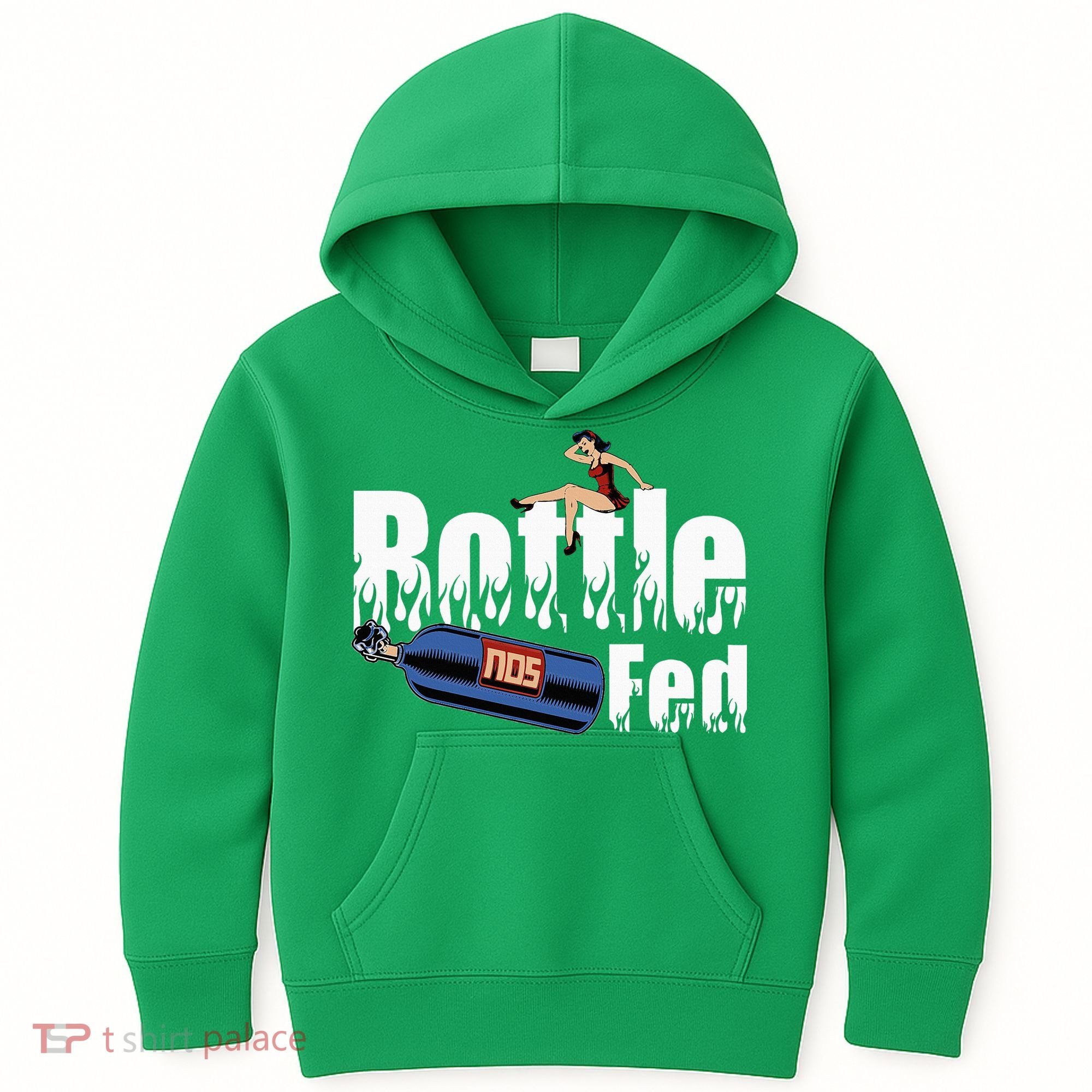 Drag Racing Race Car Power Adder Nos Bottle Fed Kids Hoodie