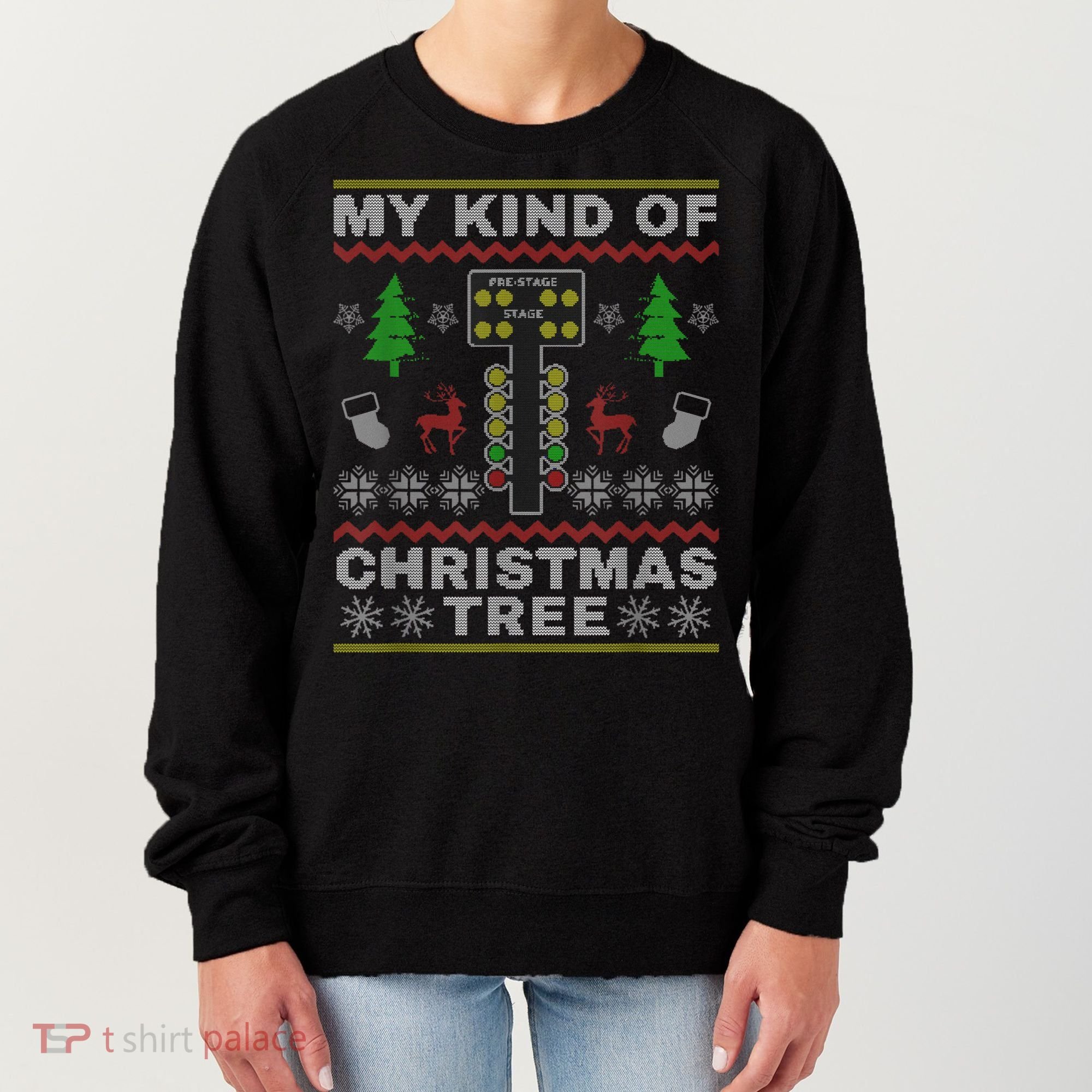 Drag Racers Racing Christmas Tree Sweater Women's Sweatshirt