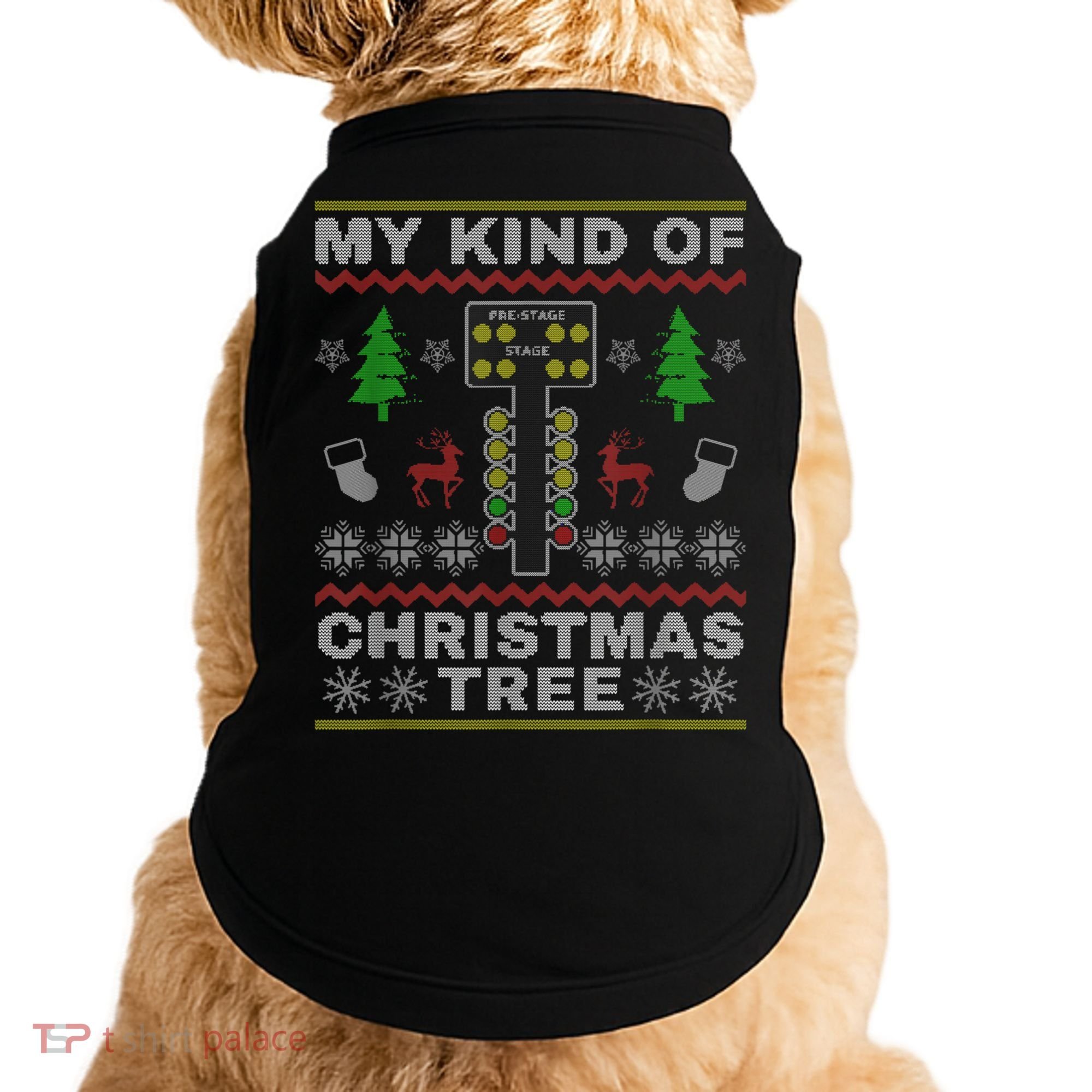 Drag Racers Racing Christmas Tree Sweater Doggie Tank