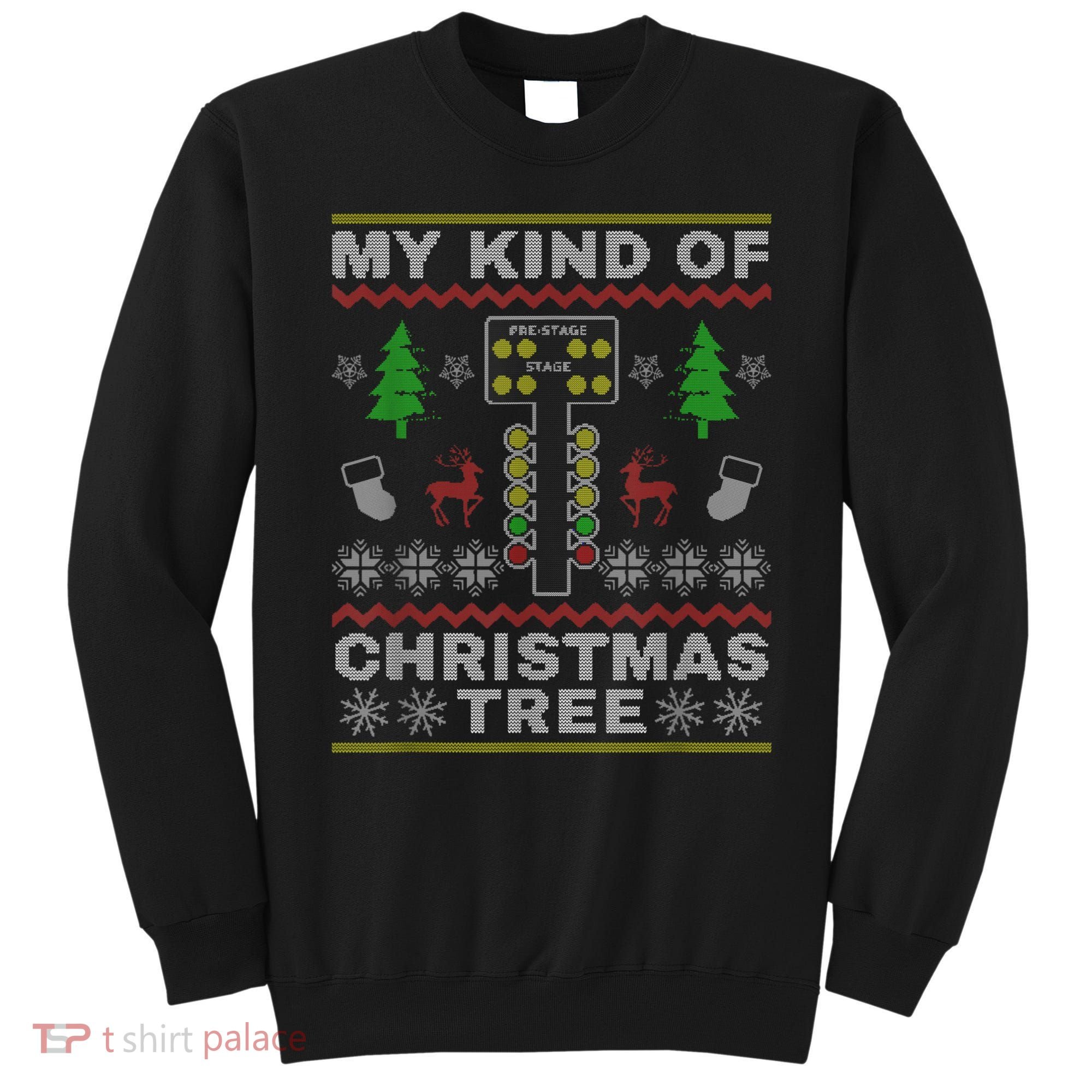 Drag Racers Racing Christmas Tree Sweater Sweatshirt