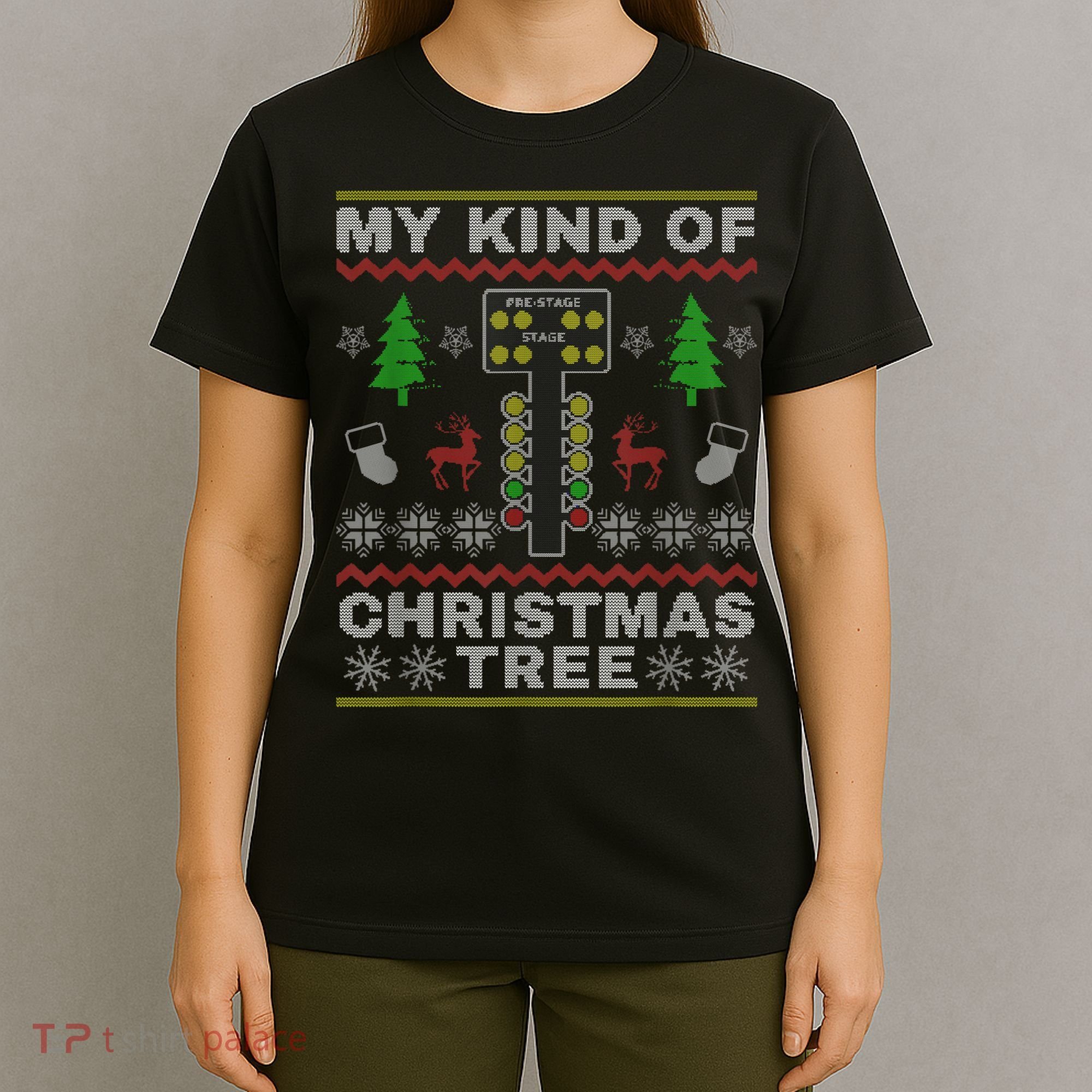Drag Racers Racing Christmas Tree Sweater T-Shirt