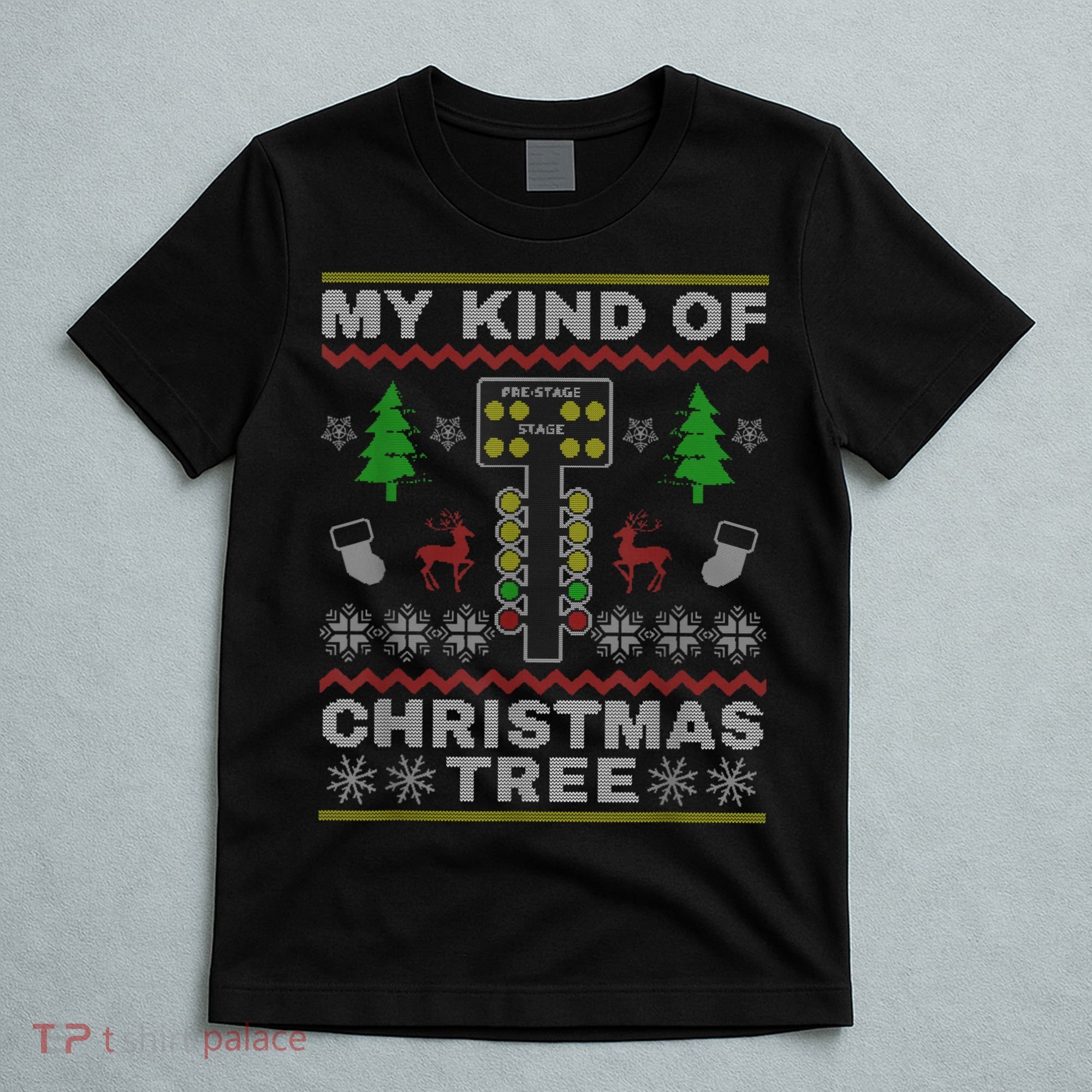 Drag Racers Racing Christmas Tree Sweater T-Shirt