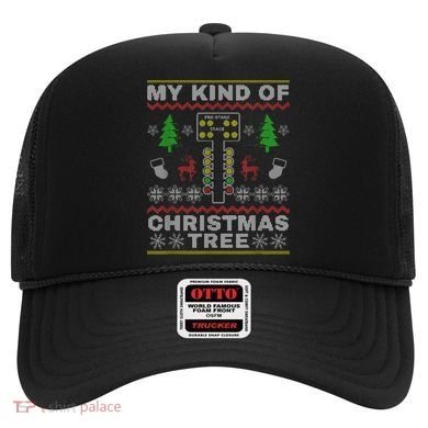 Drag Racers Racing Christmas Tree Sweater Hat