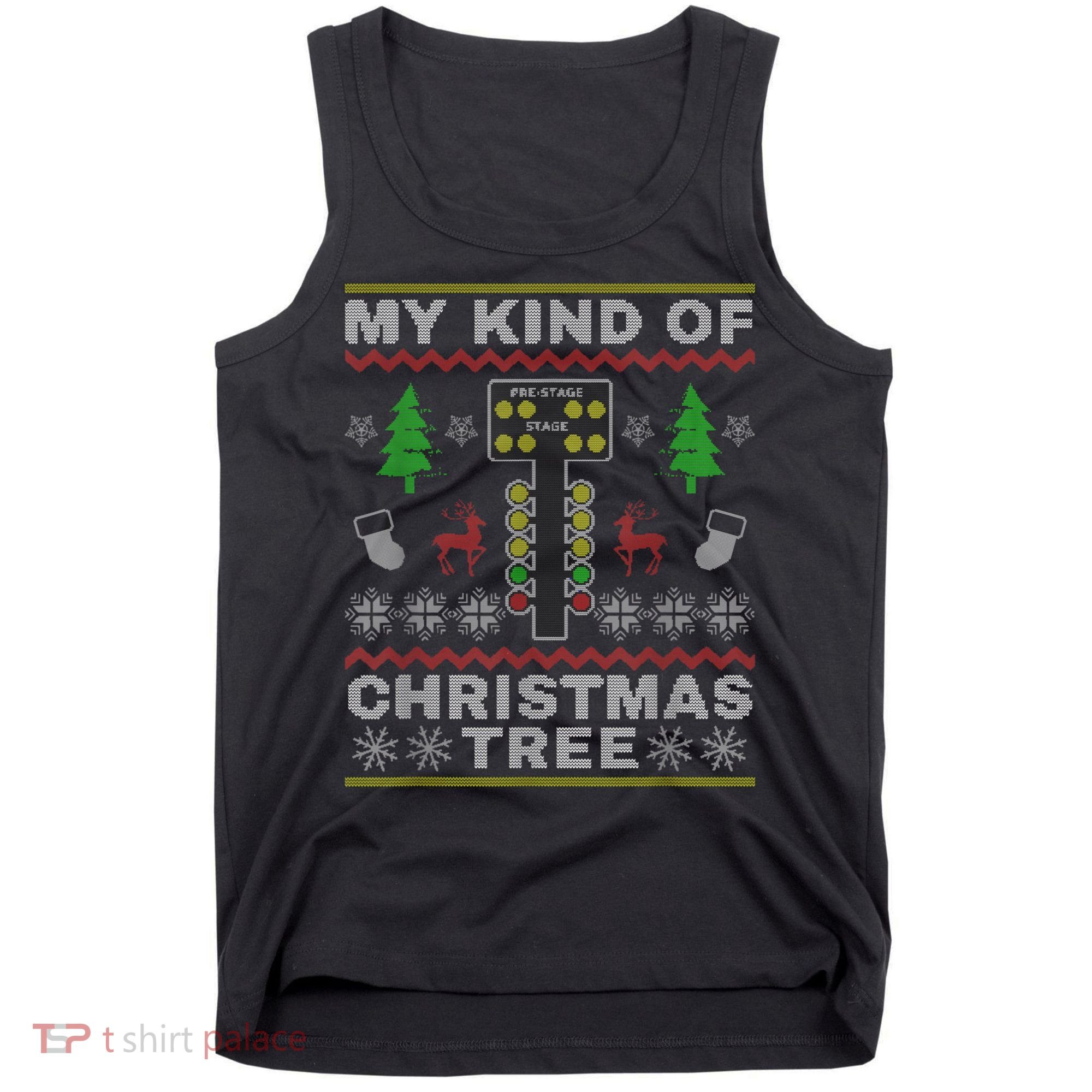Drag Racers Racing Christmas Tree Sweater Tank Top