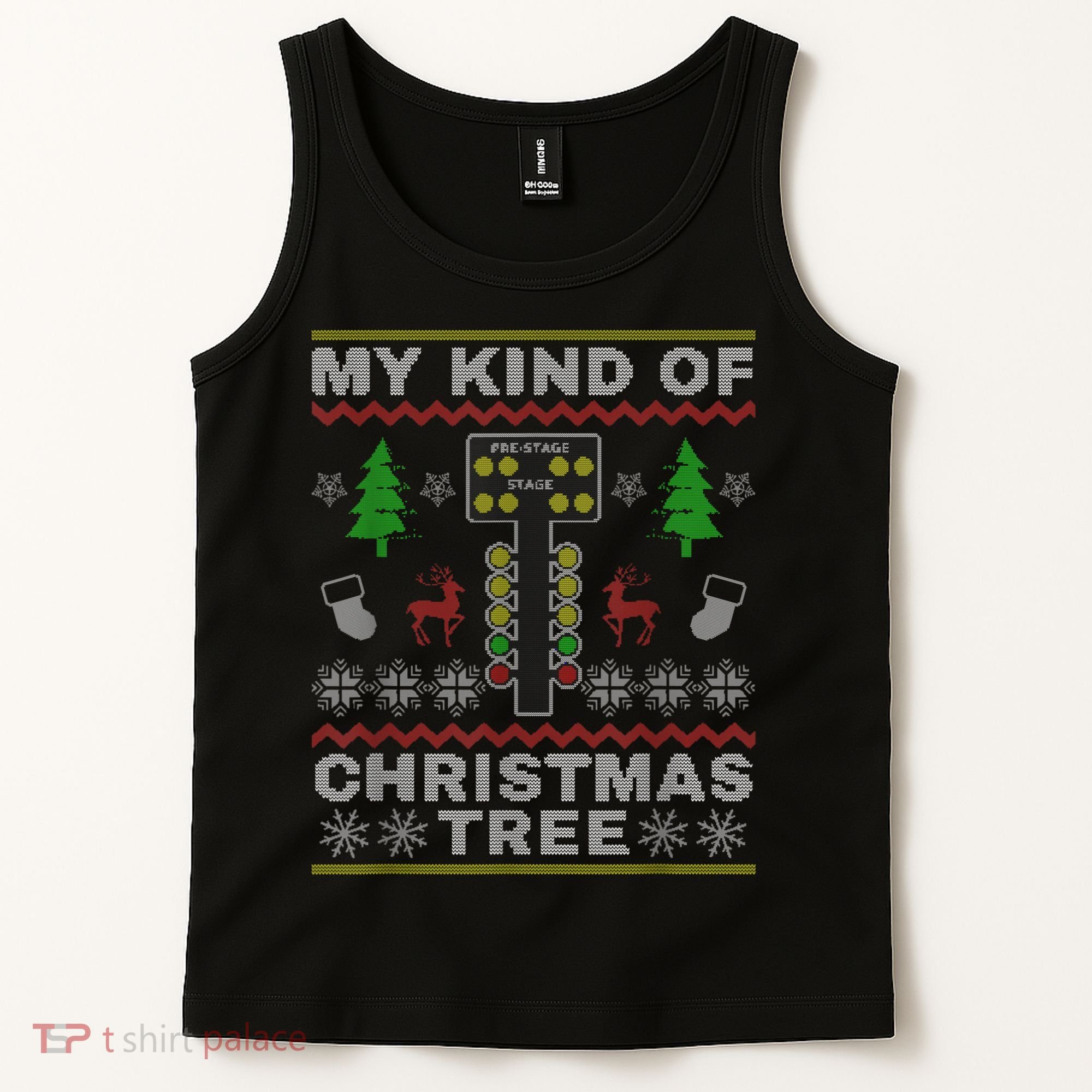 Drag Racers Racing Christmas Tree Sweater Tank Top