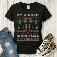 Drag Racers Racing Christmas Tree Sweater Women's T-Shirt thumb 3