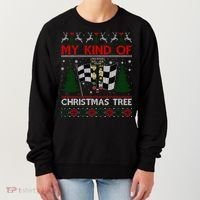 Drag Racers Racing Christmas Tree Ugly Xmas Sweater Gift Women's Sweatshirt thumb 0