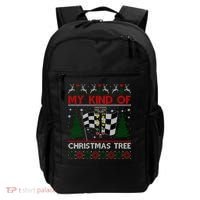Drag Racers Racing Christmas Tree Ugly Xmas Sweater Gift Backpack thumb 0