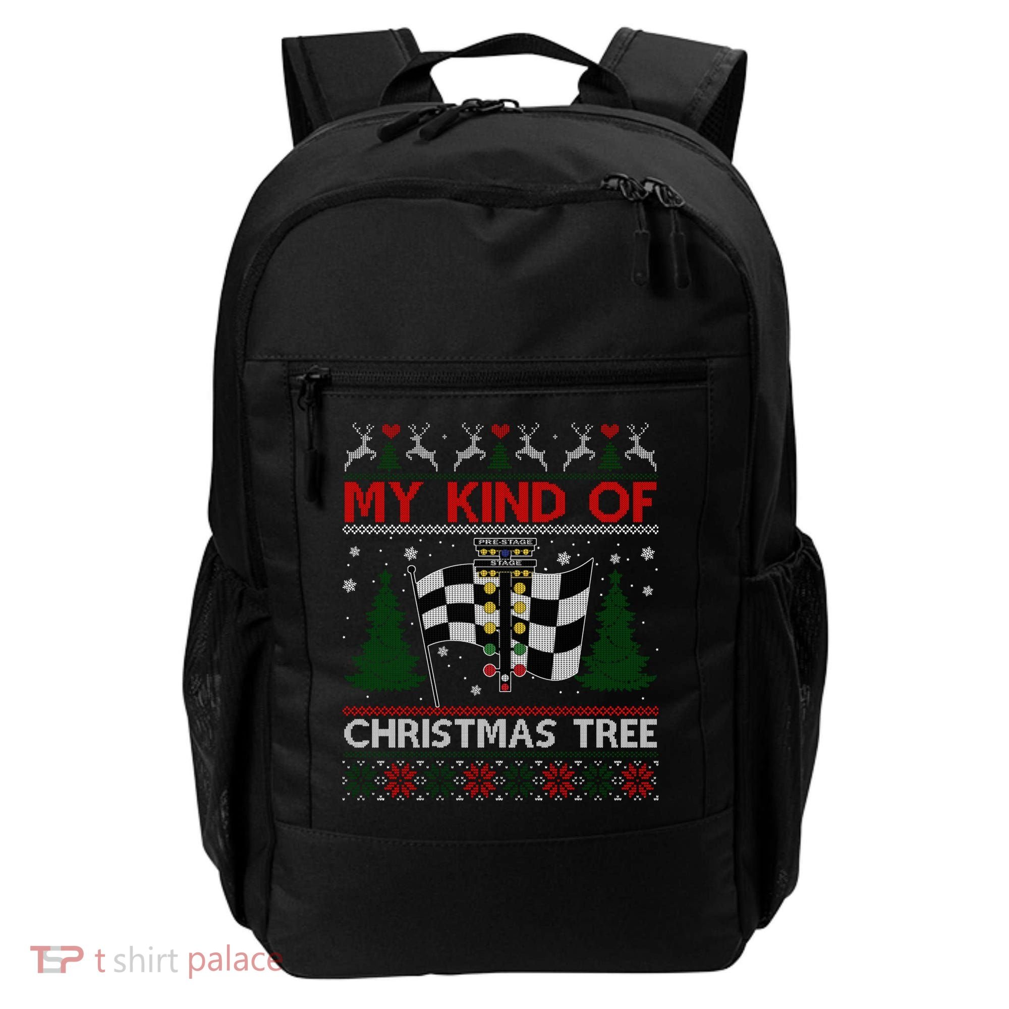 Drag Racers Racing Christmas Tree Ugly Xmas Sweater Gift Backpack
