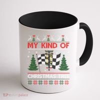 Drag Racers Racing Christmas Tree Ugly Xmas Sweater Gift Coffee Mug thumb 1