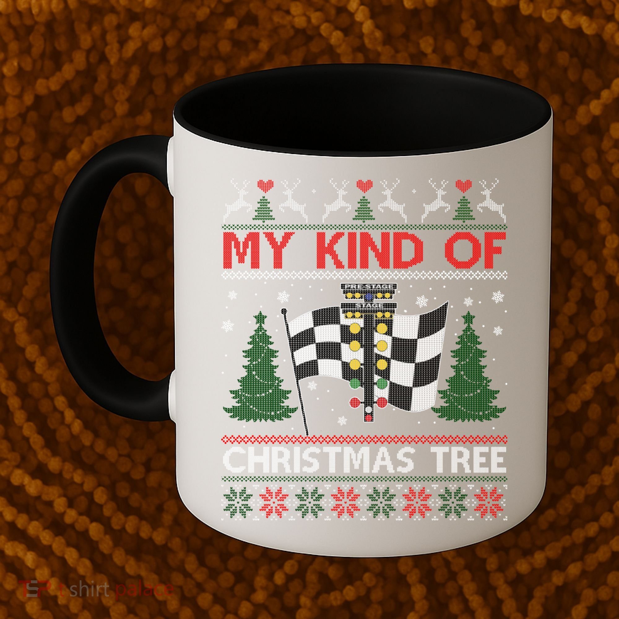 Drag Racers Racing Christmas Tree Ugly Xmas Sweater Gift Coffee Mug