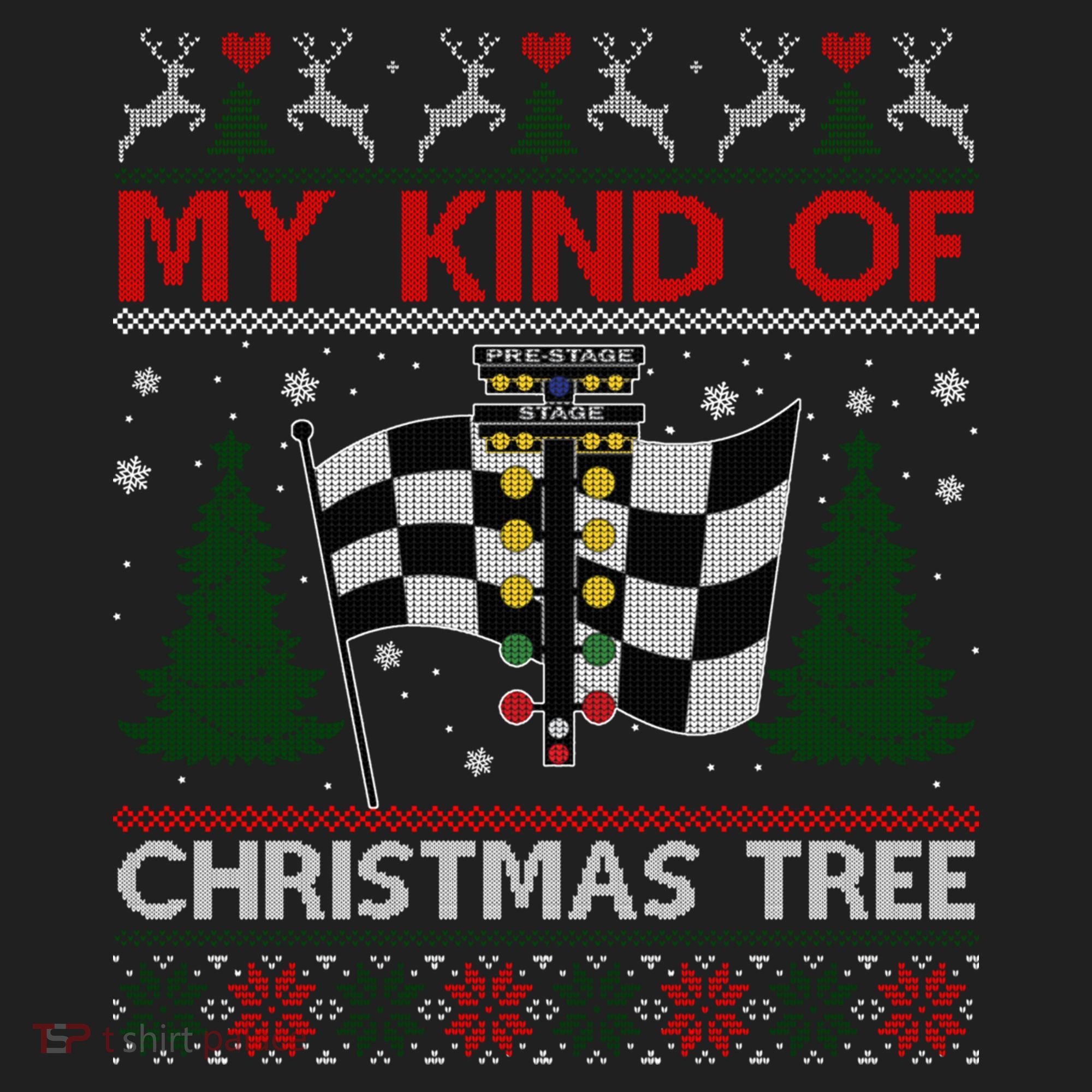 Drag Racers Racing Christmas Tree Ugly Xmas Sweater Gift Beanie