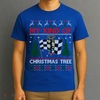Drag Racers Racing Christmas Tree Ugly Xmas Sweater Gift T-Shirt thumb 3