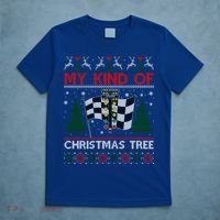 Drag Racers Racing Christmas Tree Ugly Xmas Sweater Gift T-Shirt thumb 5