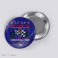 Drag Racers Racing Christmas Tree Ugly Xmas Sweater Gift Button thumb 0