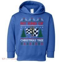 Drag Racers Racing Christmas Tree Ugly Xmas Sweater Gift Toddler Hoodie thumb 0